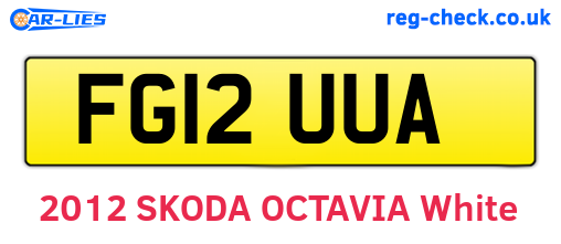 FG12UUA are the vehicle registration plates.