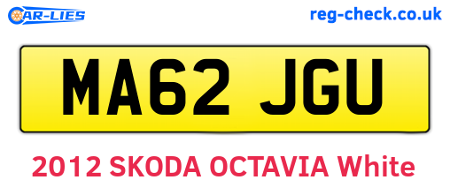 MA62JGU are the vehicle registration plates.