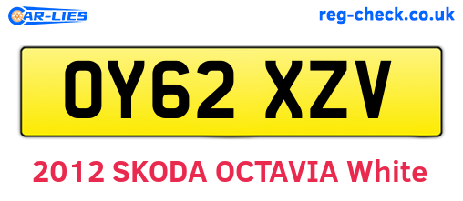 OY62XZV are the vehicle registration plates.