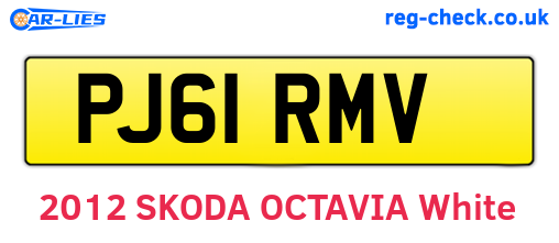 PJ61RMV are the vehicle registration plates.