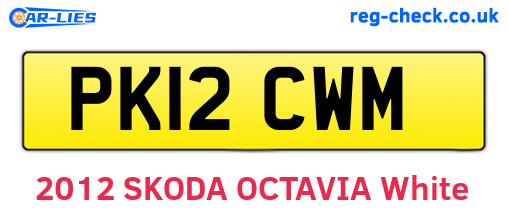 PK12CWM are the vehicle registration plates.