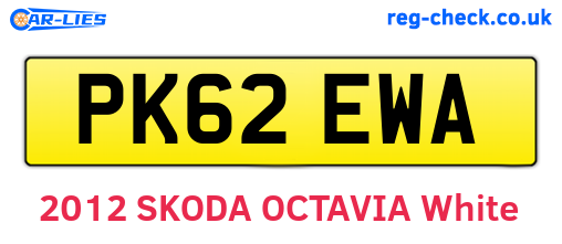 PK62EWA are the vehicle registration plates.