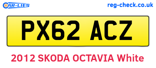 PX62ACZ are the vehicle registration plates.
