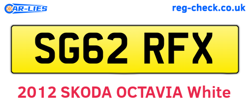 SG62RFX are the vehicle registration plates.
