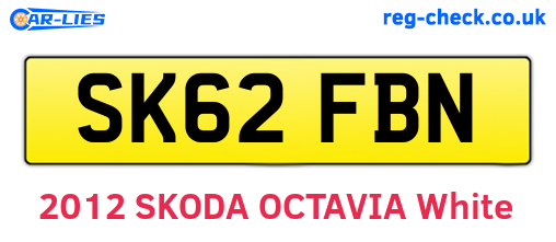 SK62FBN are the vehicle registration plates.