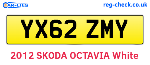 YX62ZMY are the vehicle registration plates.