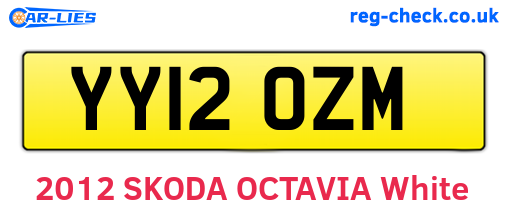YY12OZM are the vehicle registration plates.