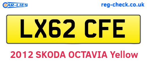LX62CFE are the vehicle registration plates.