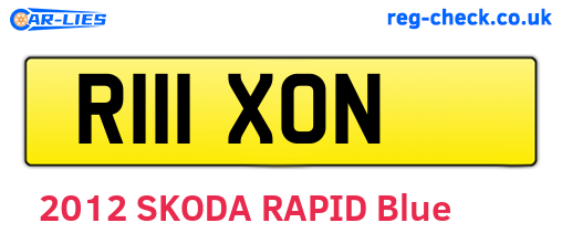 R111XON are the vehicle registration plates.