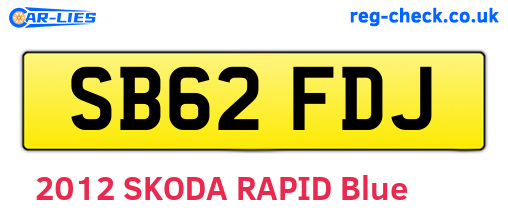 SB62FDJ are the vehicle registration plates.