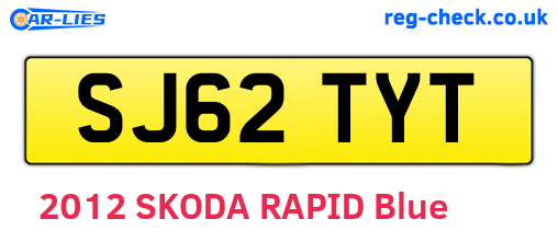 SJ62TYT are the vehicle registration plates.
