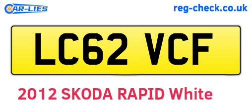 LC62VCF are the vehicle registration plates.
