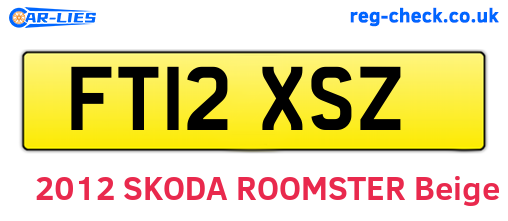 FT12XSZ are the vehicle registration plates.