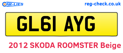 GL61AYG are the vehicle registration plates.