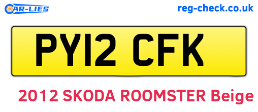 PY12CFK are the vehicle registration plates.