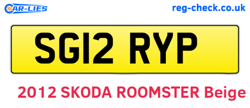 SG12RYP are the vehicle registration plates.