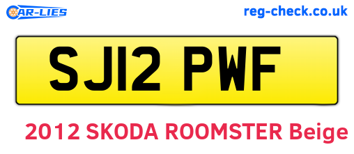 SJ12PWF are the vehicle registration plates.