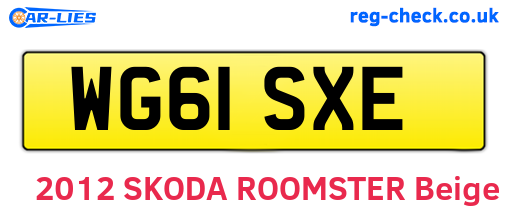 WG61SXE are the vehicle registration plates.