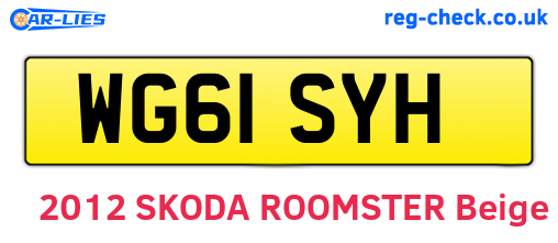 WG61SYH are the vehicle registration plates.