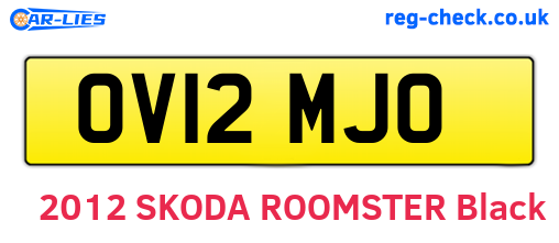 OV12MJO are the vehicle registration plates.