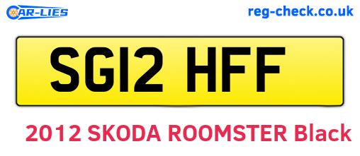 SG12HFF are the vehicle registration plates.