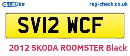 SV12WCF are the vehicle registration plates.