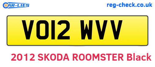 VO12WVV are the vehicle registration plates.