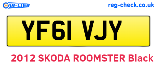YF61VJY are the vehicle registration plates.