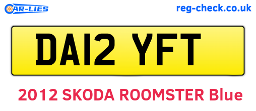 DA12YFT are the vehicle registration plates.