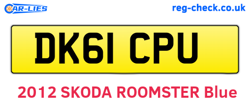 DK61CPU are the vehicle registration plates.