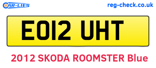 EO12UHT are the vehicle registration plates.
