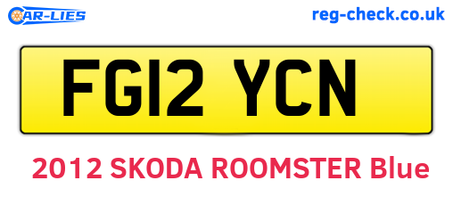 FG12YCN are the vehicle registration plates.