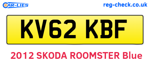 KV62KBF are the vehicle registration plates.
