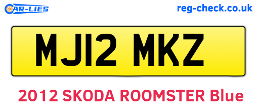 MJ12MKZ are the vehicle registration plates.