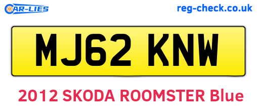 MJ62KNW are the vehicle registration plates.