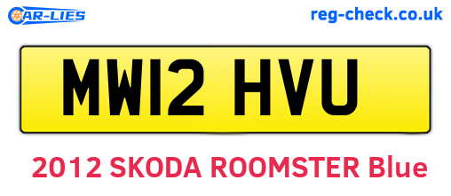 MW12HVU are the vehicle registration plates.