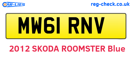 MW61RNV are the vehicle registration plates.