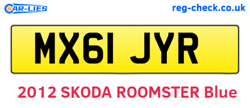 MX61JYR are the vehicle registration plates.