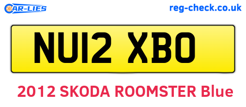 NU12XBO are the vehicle registration plates.