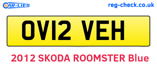 OV12VEH are the vehicle registration plates.