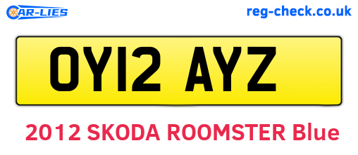 OY12AYZ are the vehicle registration plates.