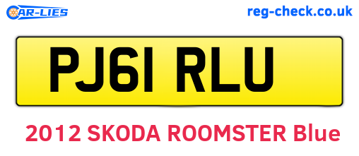 PJ61RLU are the vehicle registration plates.