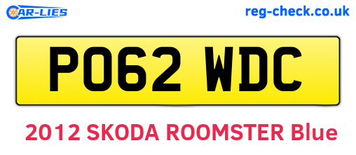 PO62WDC are the vehicle registration plates.