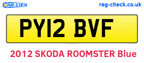 PY12BVF are the vehicle registration plates.