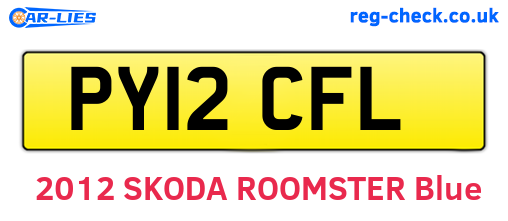 PY12CFL are the vehicle registration plates.