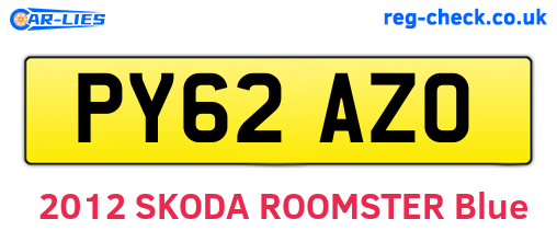 PY62AZO are the vehicle registration plates.