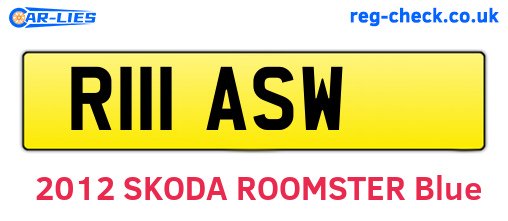 R111ASW are the vehicle registration plates.