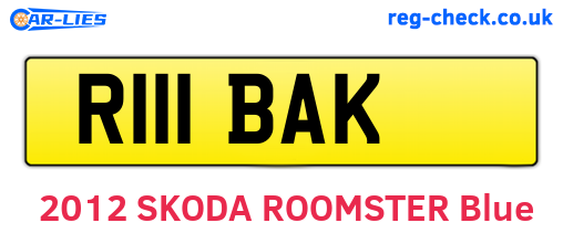 R111BAK are the vehicle registration plates.