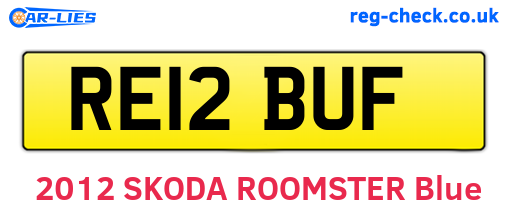 RE12BUF are the vehicle registration plates.