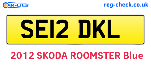SE12DKL are the vehicle registration plates.